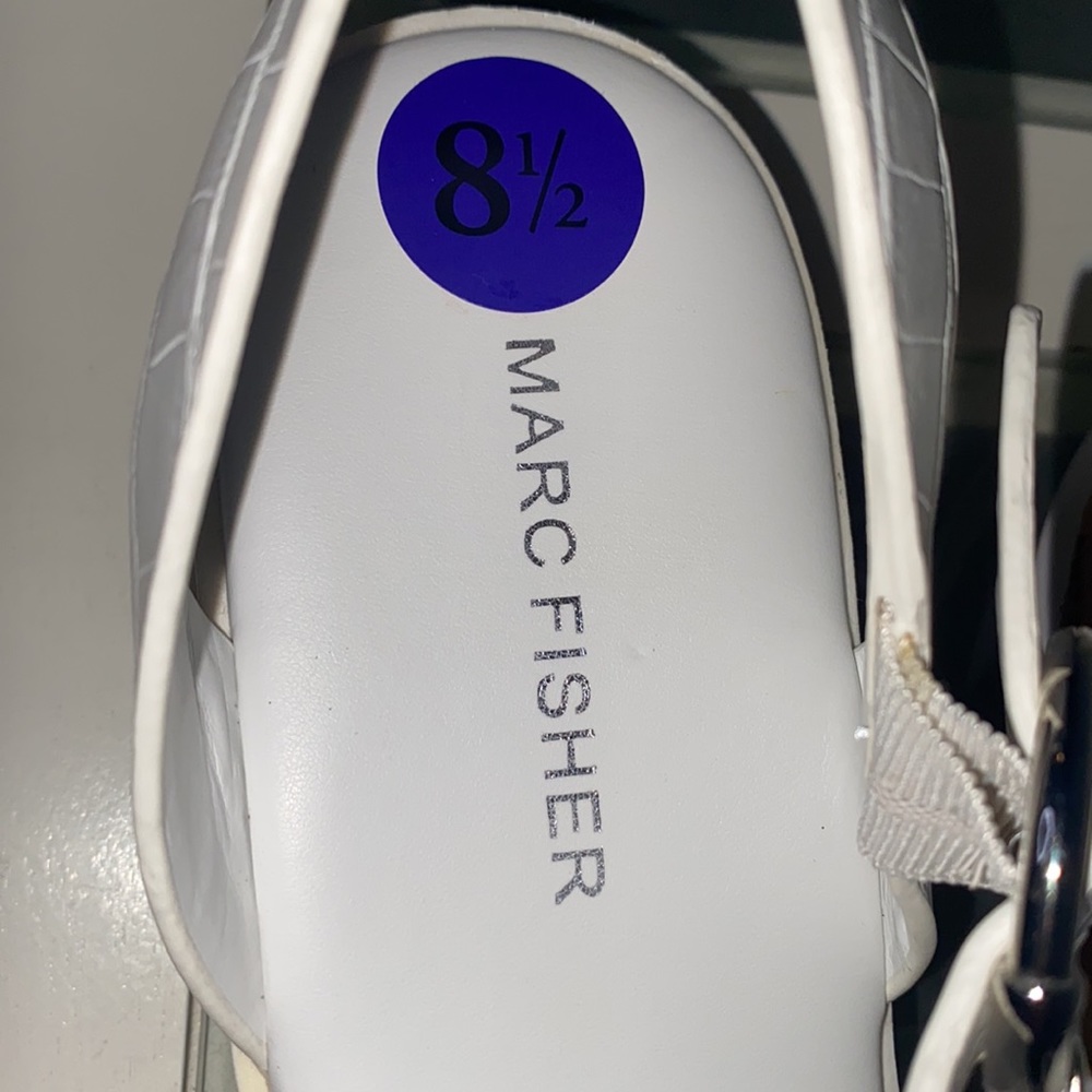 MARC FISHER GILMA2 White Croc Print Cork Wedge SANDAL-Women’s Sz 8.5-NWT! - Picture 10 of 13